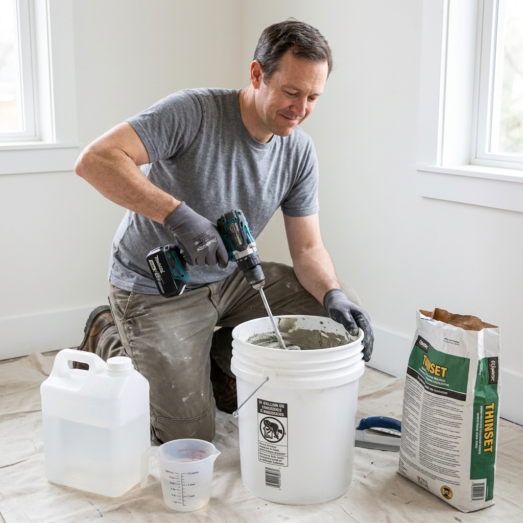 How to Mix Thinset Mortar and Grout